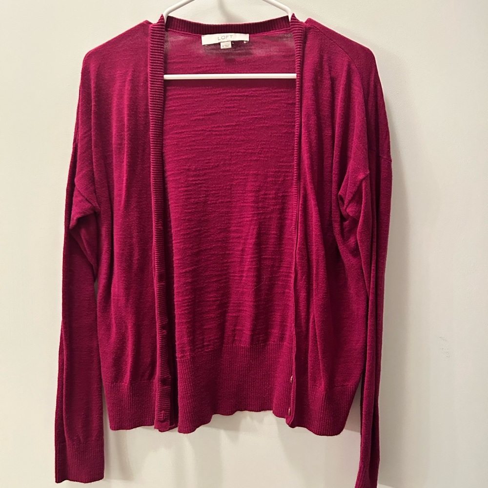 LOFT Deep Pink Knit Sweater